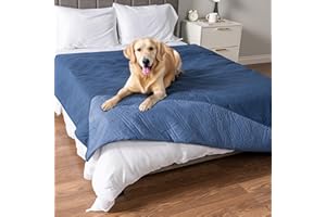 PetAmi Waterproof Bed Cover for Dogs, Waterproof Pet Blanket Couch Cover, Reversible Furniture Cover Sofa Protector for Pet Cat Bed, Washable Waterproof Blanket Dog Cover for Couch Seat, 102x82 Blue