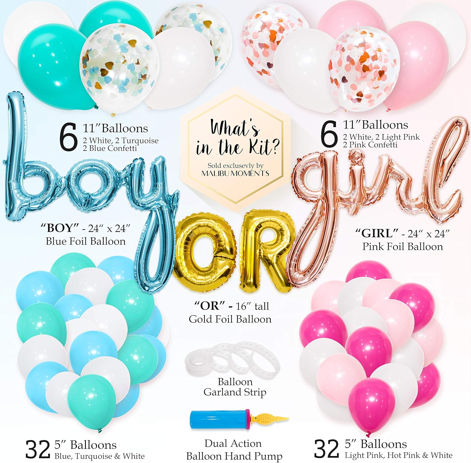 Dsaren 102 Piezas Gender Reveal Party Fiesta Para Sexo Del Bebe Decoracion Con Banner Nino O Nina Globo Rosado Azul Confeti Photo Booth Cupcake Toppers Baby Shower Decoracion Para Fiestas Pancartas Guirnaldas