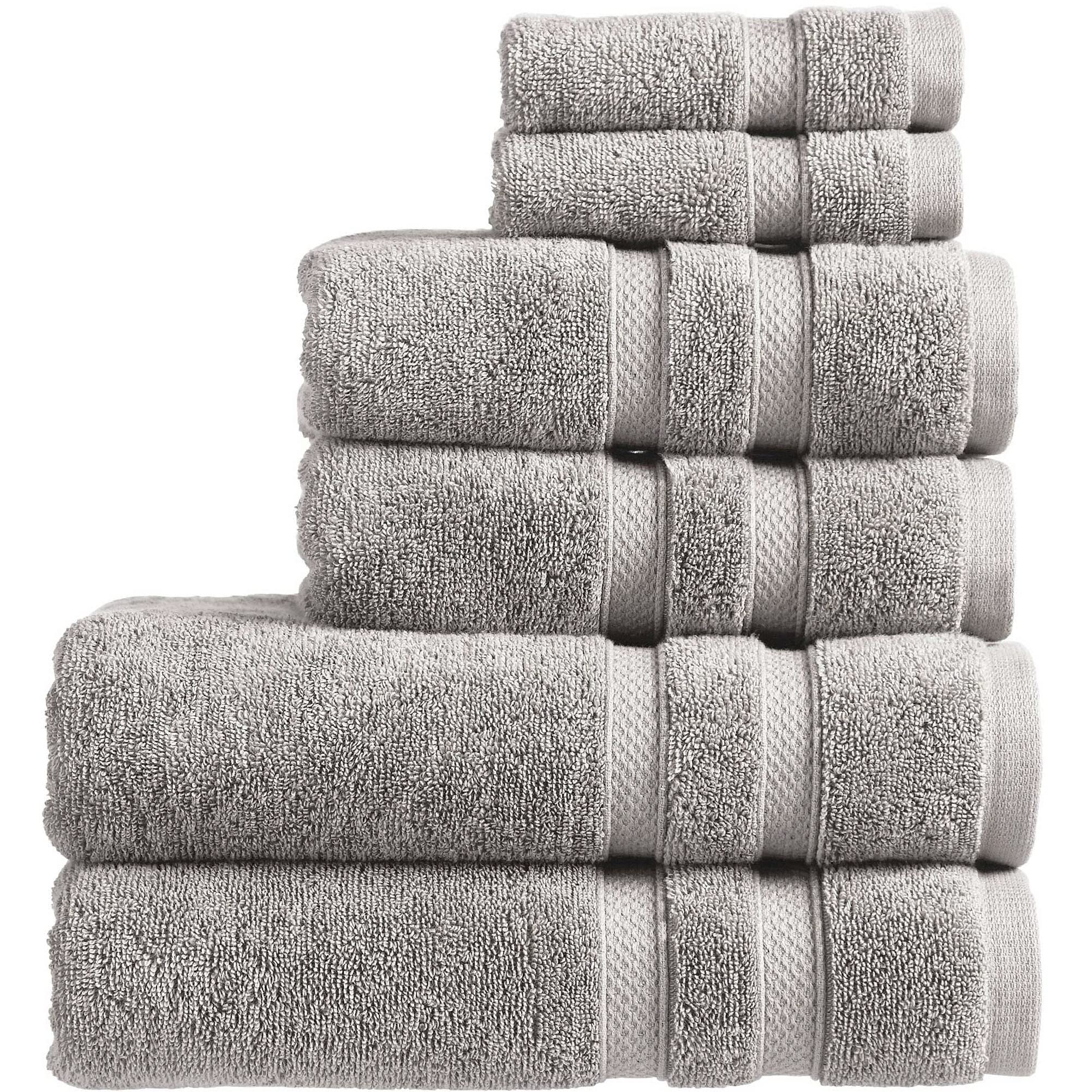 Christy Chroma Grey Towel Set | Set of 6 | 2 Bath 2 Hand 2 Face | Highly Absorbent Heavyweight 675GSM | Bold and Bright | Soft Smooth Shower Towels | 100% Cotton | Sustainably Made | Dove Grey