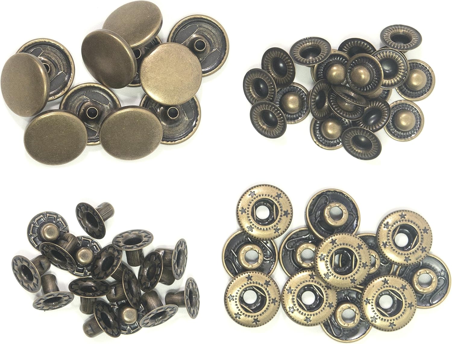 ALL in ONE Copper Press Studs Snap Fasteners Poppers Sewing