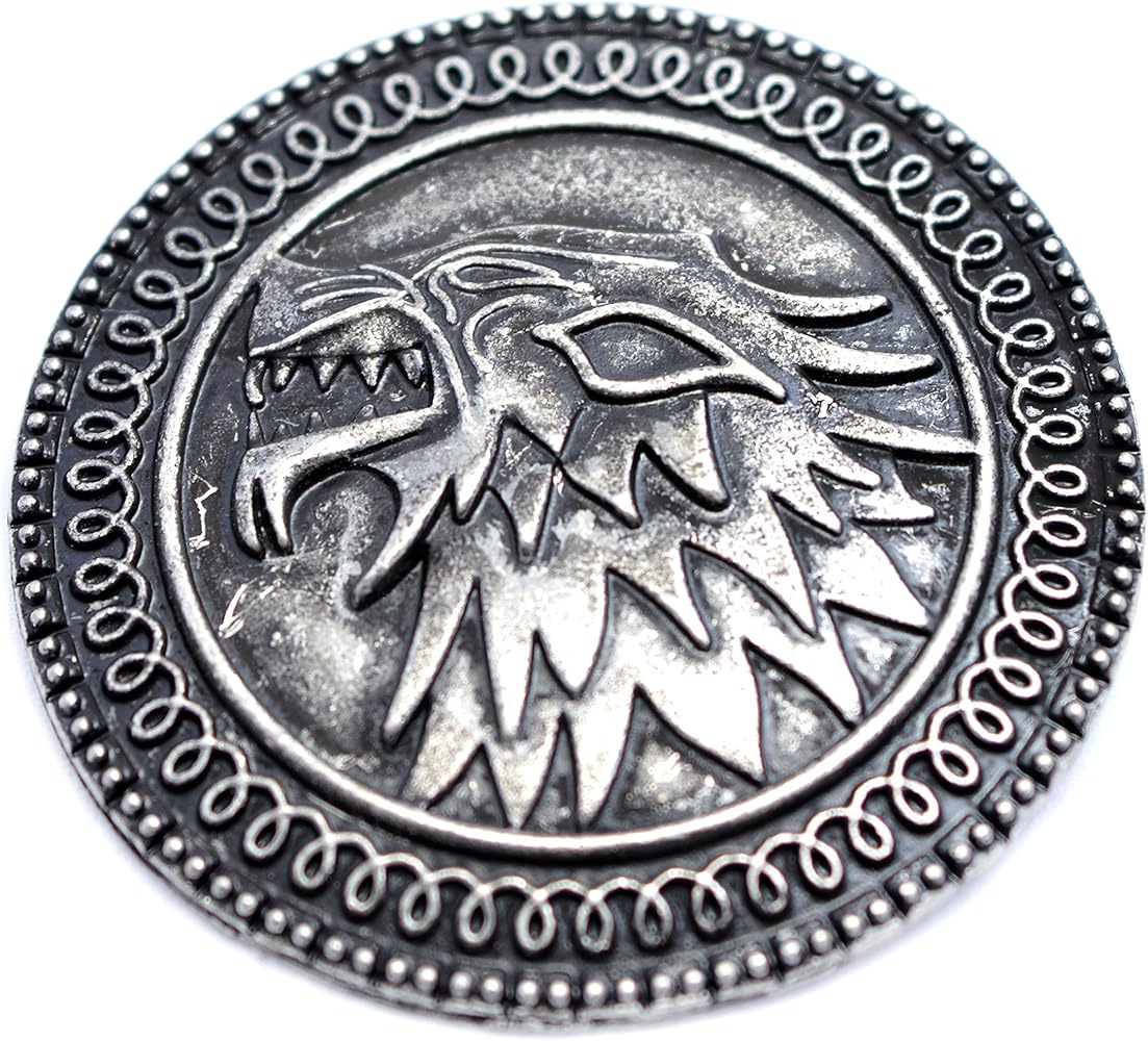Beaux Bijoux Spilla Con Simbolo Della Casa Stark Del Trono Di Spade Song Of Fire And Ice Amazon It Gioielli