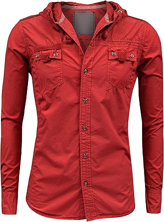 hooded button up shirt