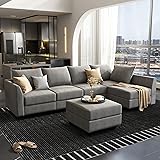 HONBAY Convertible Sectional Sofa with Ottman Set