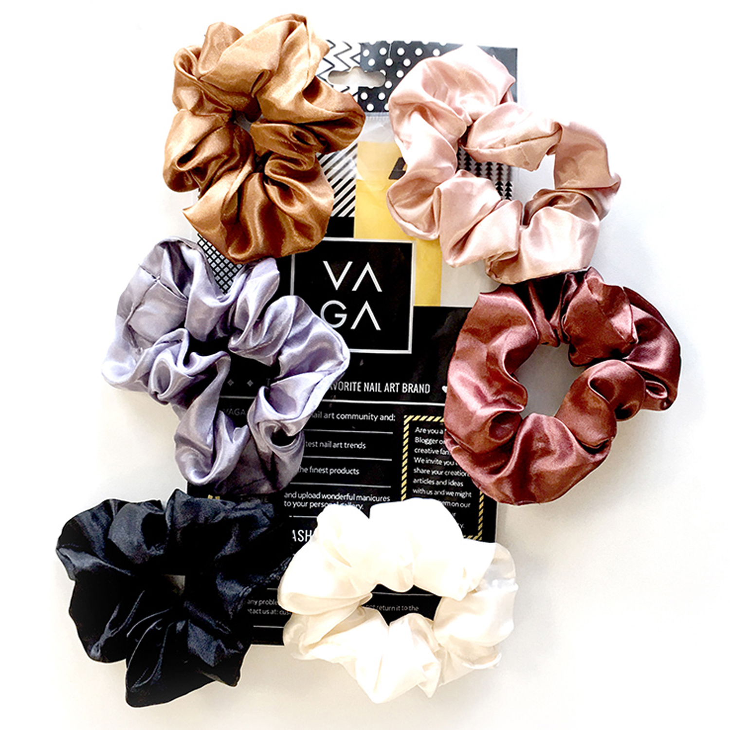 5 Scrunchies+Bobbles+VAGA+Ponytail+Headbands