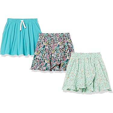 JEATHA Kids Girls Shiny Metallic Pleated Skirt With Built-in Shorts - Foto 11