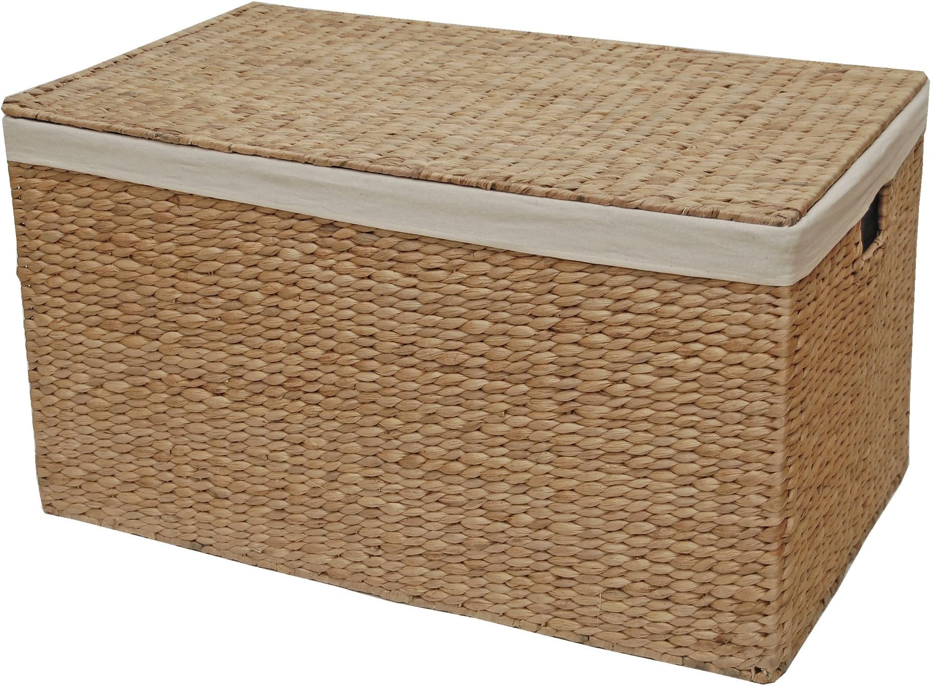 Casa Furnishings Wicker Lined Trunk, Toy Chest, Storage Basket (X Large - L 75 x W 47 x H 41 cm)
