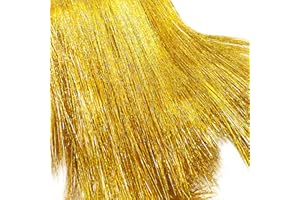 llxieym Icicle Tinsel Garland Iridescent Tinsel Strands Foil Fringe Icicles for Chrismtas Tree Holiday Decoration Party Supplies (8000, Gold)