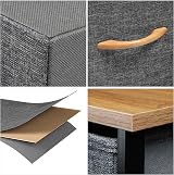 YITAHOME Chest of Drawers with 4 Drawers Dark Grey Fabric Wood Top view 6