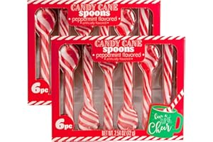 GENERIC Candy Cane Peppermint Spoons – 1 doz – (2 packs of 6) | Edible Candy Cane Spoons | Candy Cane Spoons for Hot Chocolate and Coffee