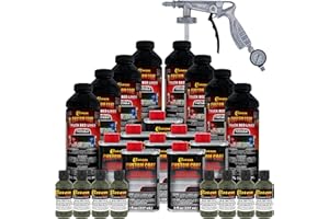 CUSTOM SHOP Custom Coat Federal Standard Color # 34094 Olive Drab T70 Urethane Spray-On Truck Bed Liner, 2 Gallon Kit with Spray Gun and Regulator - Durable Textured Protective Coating - Easy Mix Car Auto