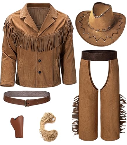 Cowboy Hat Set with Belt Buckles Bolo Ties Western Accessory 5pc Amazon.com: EIELO Cowboy Outfit for Men Western Cowboy Hat  main image 3