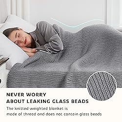 L'AGRATY Knitted Weighted Blanket - 60"x80" 15lbs