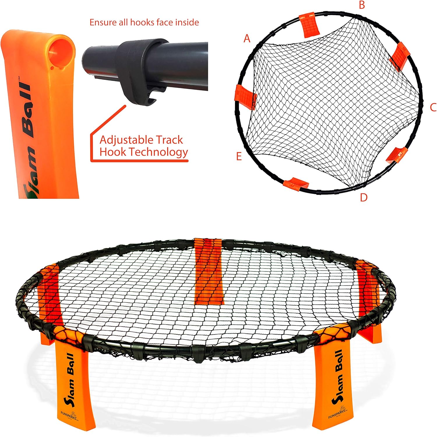 Slam Ball Game - Spike The Ball into The Net at a Park, Beach, Lawn and Backyard – Rally, Set, Smash or Spike Game – Includes Playing Net, 3 Balls, Carrying Bag and Rules : Sports & Outdoors