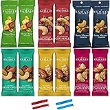 Sahale Snacks All Natural Nut Blends Grab And Go Variety Pack (1.5 oz x 12 Packs) with 2 x 2" Snack Clips