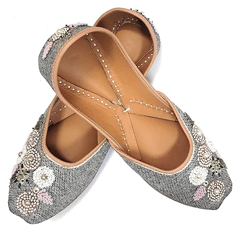 grey leather flat shoes