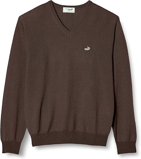 Amazon クロコダイル セーター 10ゲージvネックセーター メンズ 1603 ダークブラウン 日本 M 日本サイズm相当 セーター 通販