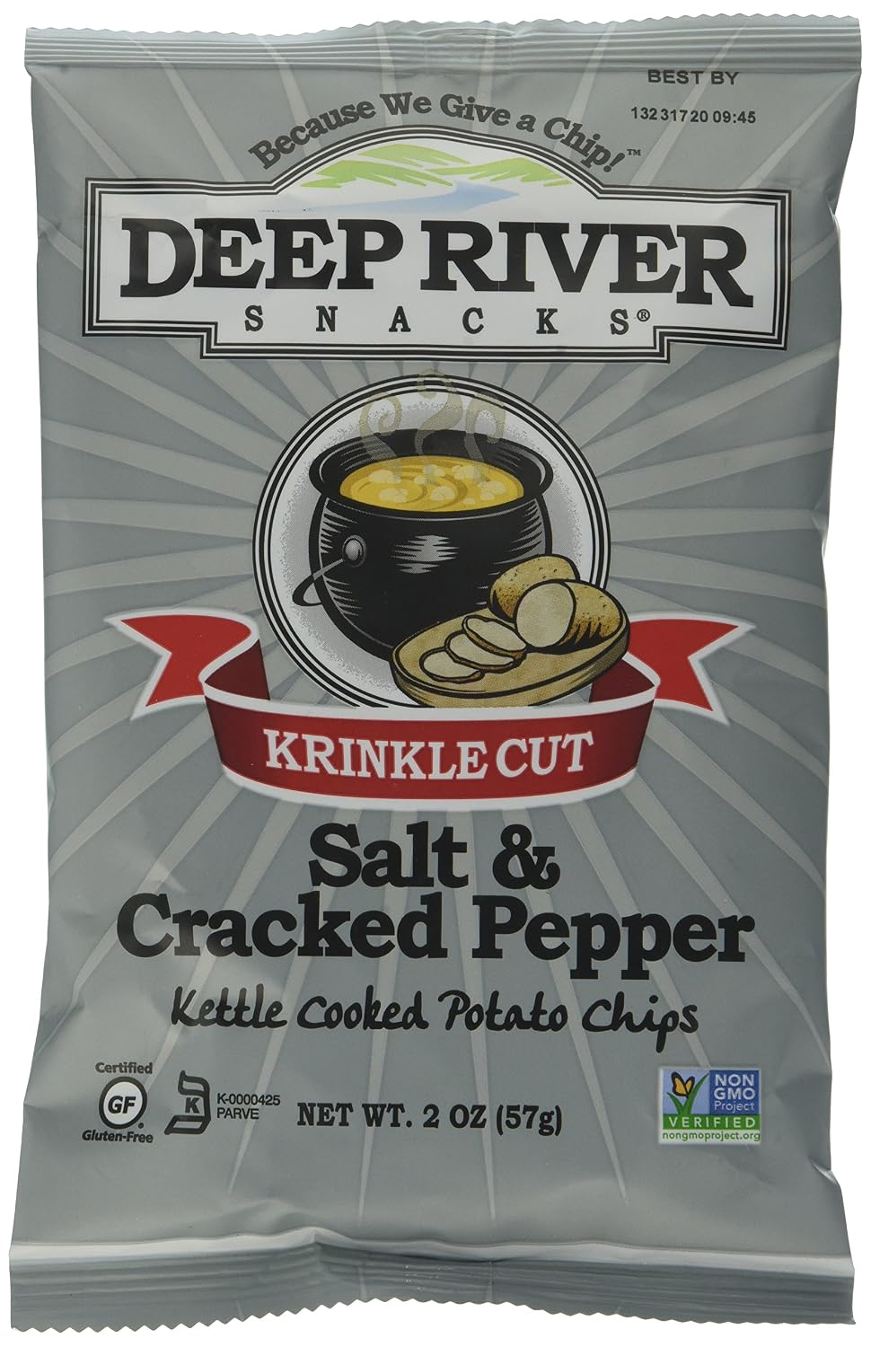 Deep river snacks salt&pepper kettle chips bag 2oz (850668000412)