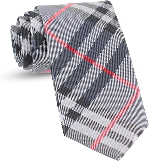 Handmade Plaid Ties For Men Skinny Woven Check Grey Gray Slim