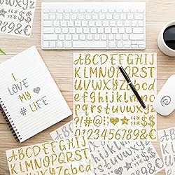 648 PCS Gold Letter Stickers Glitter Alphabet