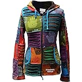 Shopoholic Fashion Women's Henna Hand Pixie Hippie Rib Comfort Hoodie – Boho Zip-Up Hoodie for Women