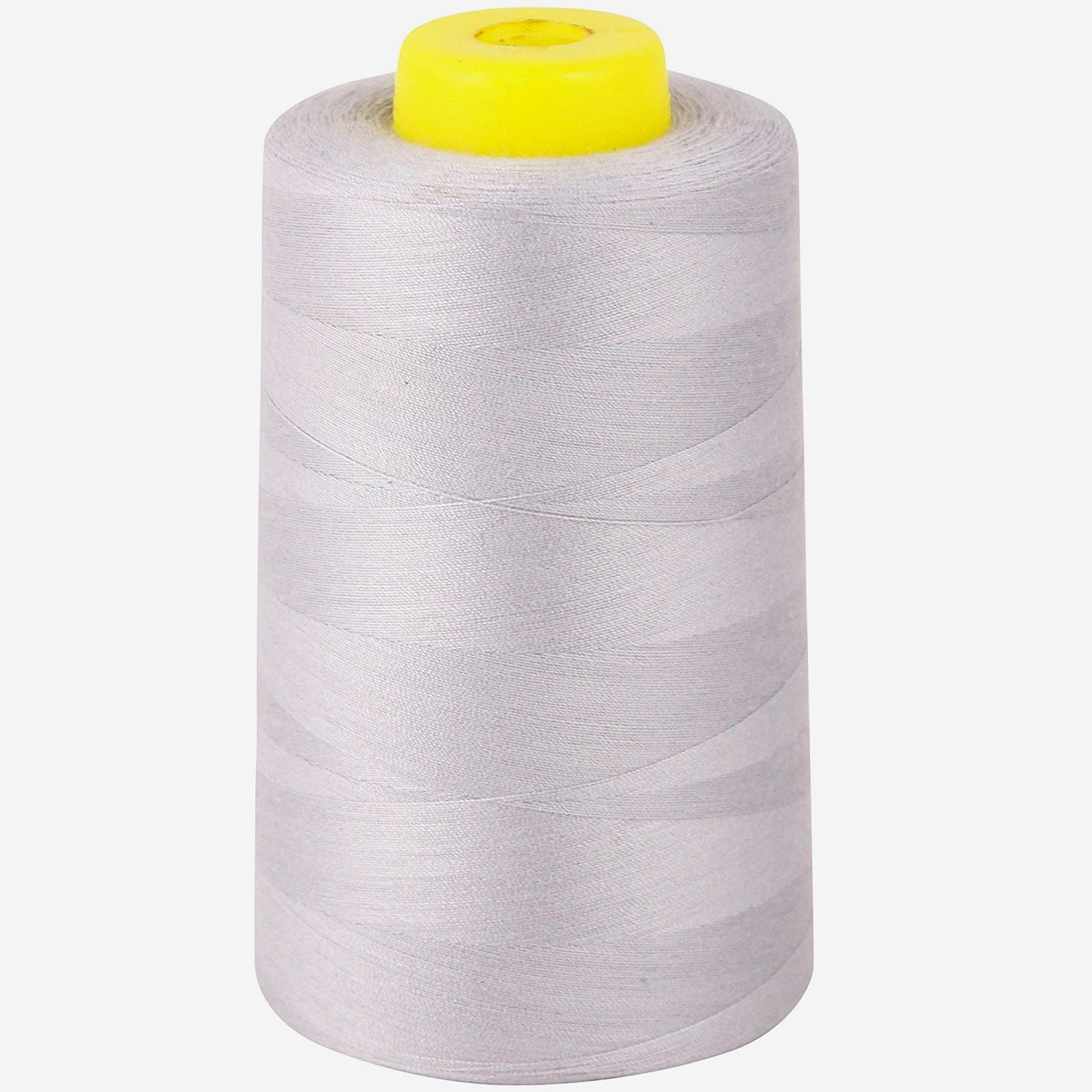 Silver Grey Polyester Sewing Overlock Quilt Thread 40S/2 Strong Multipurpose General Application Thread, for Clothes Attaching Buttons, Repairs, Sewing Machines and Crafts 4 x 5000 Meters (5468 Yard)