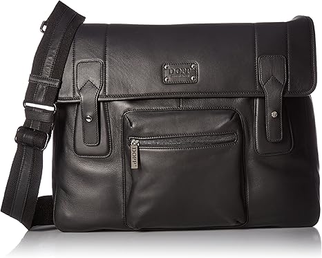 mens black leather messenger bag