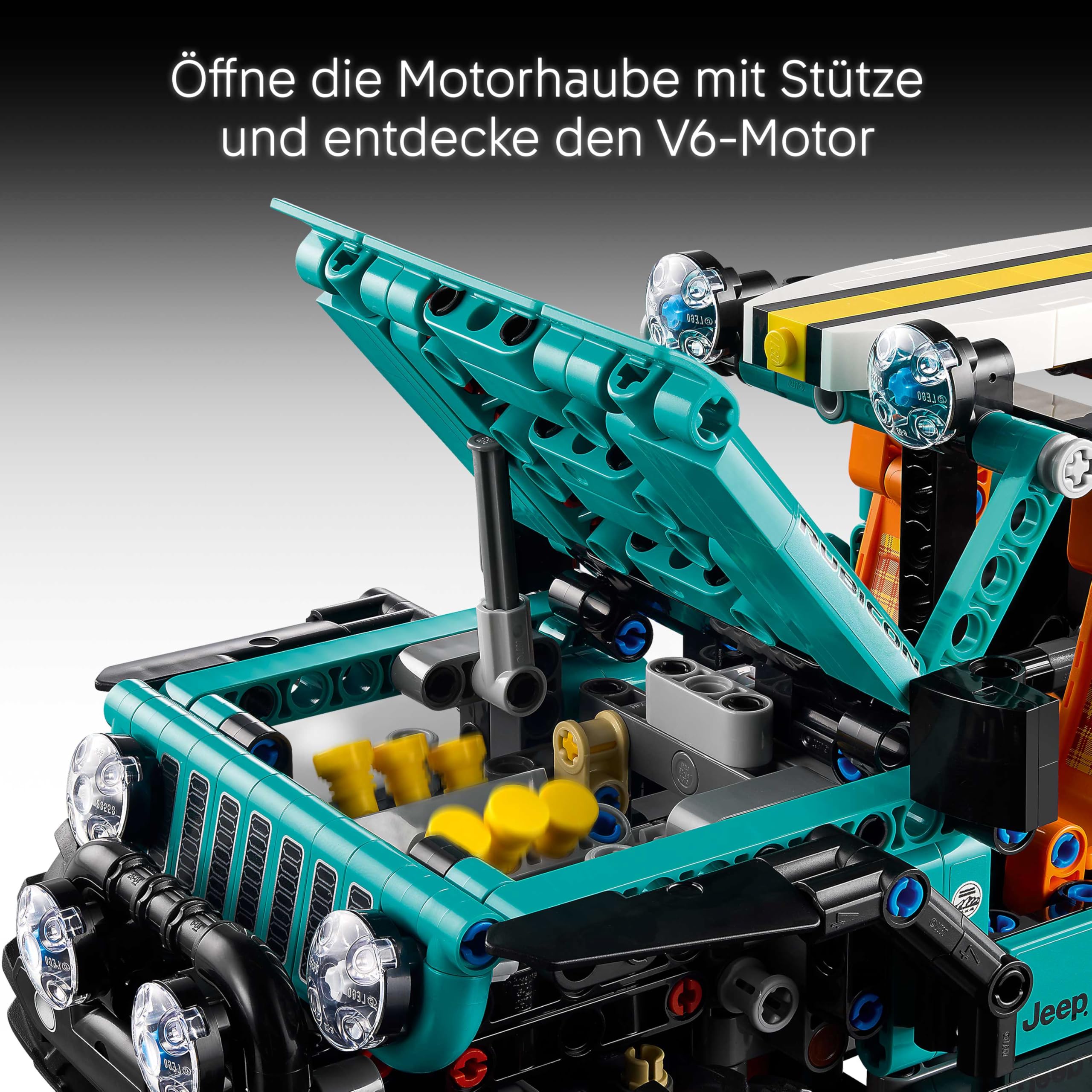LEGO Technic Jeep Wrangler Rubicon Geländewagen - Off-Road Spielzeug Fahrzeug Modellbau mit V6-Motor, Lenkung & Federung - STEM Geburtstagsgeschenk für Jungen ab 10 Jahren - 42227 4