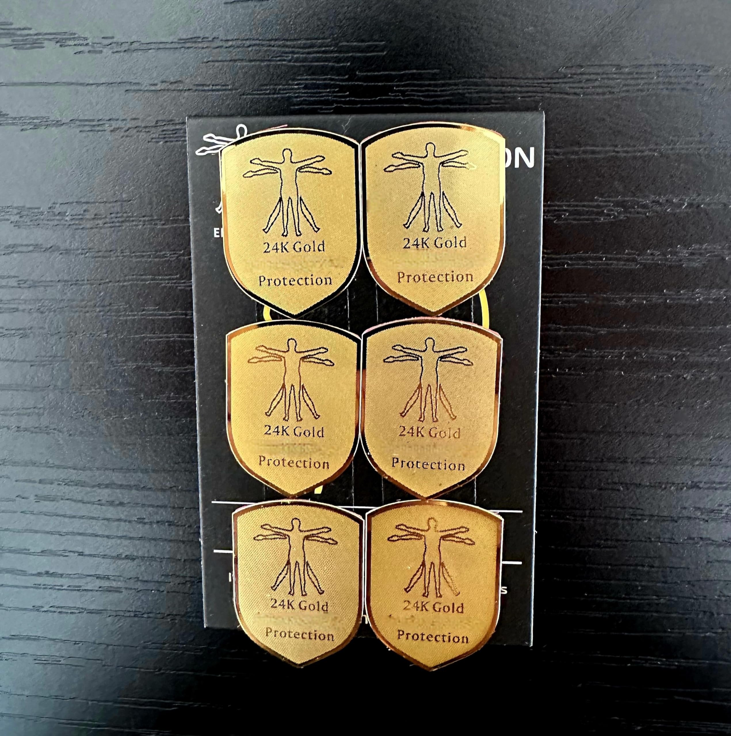 24K Gold Protection Stickers (6-Pack) – Blocking Shield Neutralizers for Phones, Tablets & Electronics – Stylish Wellness Tags for Device Support