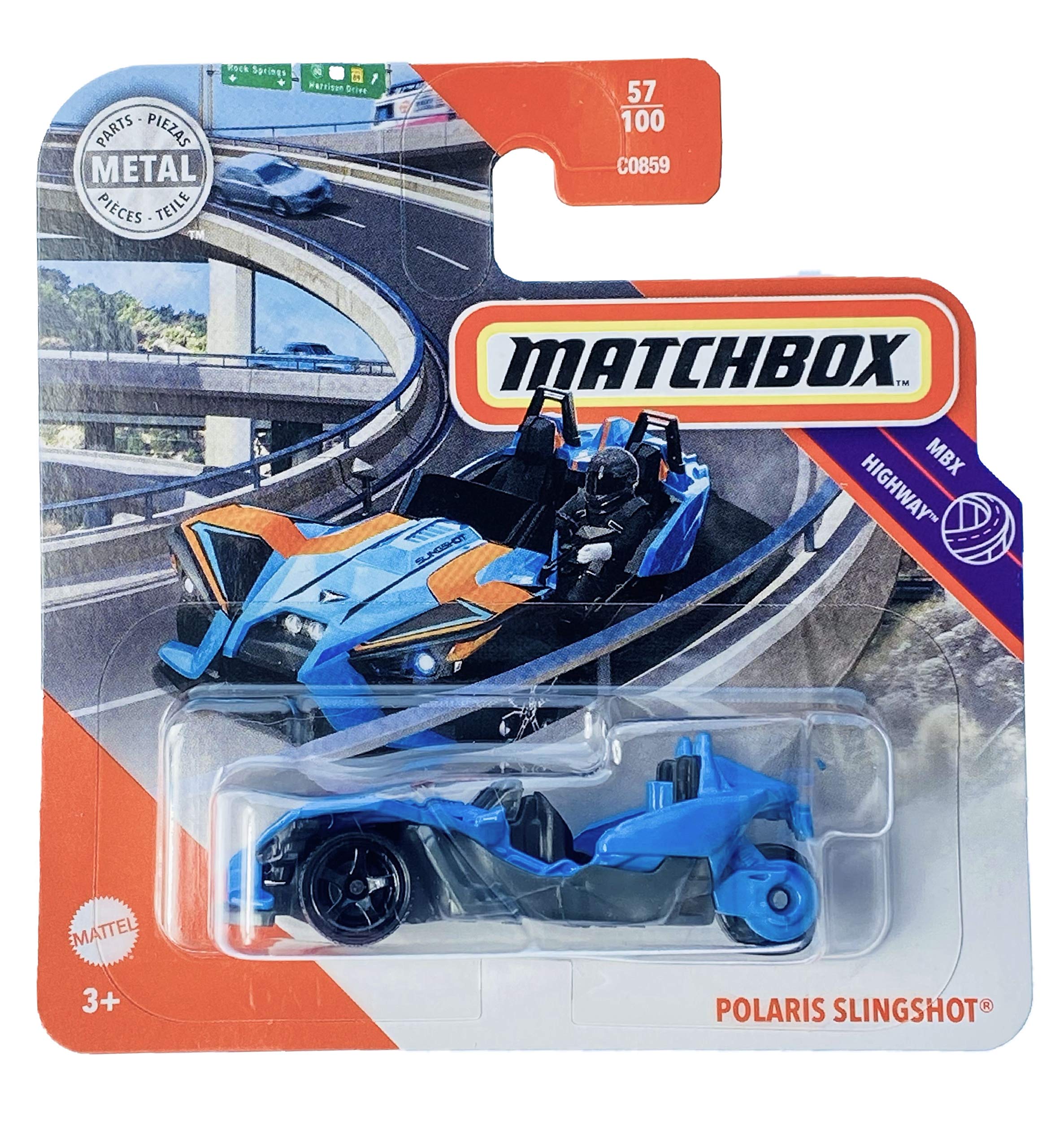 Matchbox Polaris Slingshot (Blue) MBX Highway 2020 - 57/100 (Short Card) GKM61
