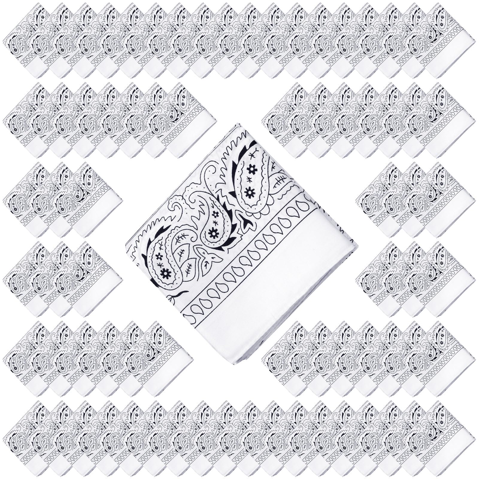 Photo 1 of ***SIMILAR ITEM/FACTORY SEALED***
Zhanmai 48 Pcs Bandanas Unisex Paisley Bandanas Bulk Multi Purpose Cowboy Head Wrap Necktie Headband Men Women Party Supplies(White)