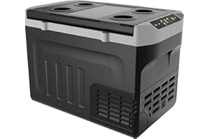 EKOJUCE 12 Volt Refrigerator, 32QT(30L) Compressor Electric Cooler, 12V fridge -4℉-68℉, Car Refrigerator 12/24V DC & 100-240V AC for Camping, Fishing, Travel, Home