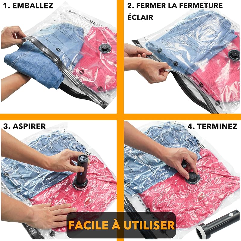 Sac Sous Vide Vetement Aspirateur avec Pompe Électrique, 24 Pièces — photo 5 sur 5