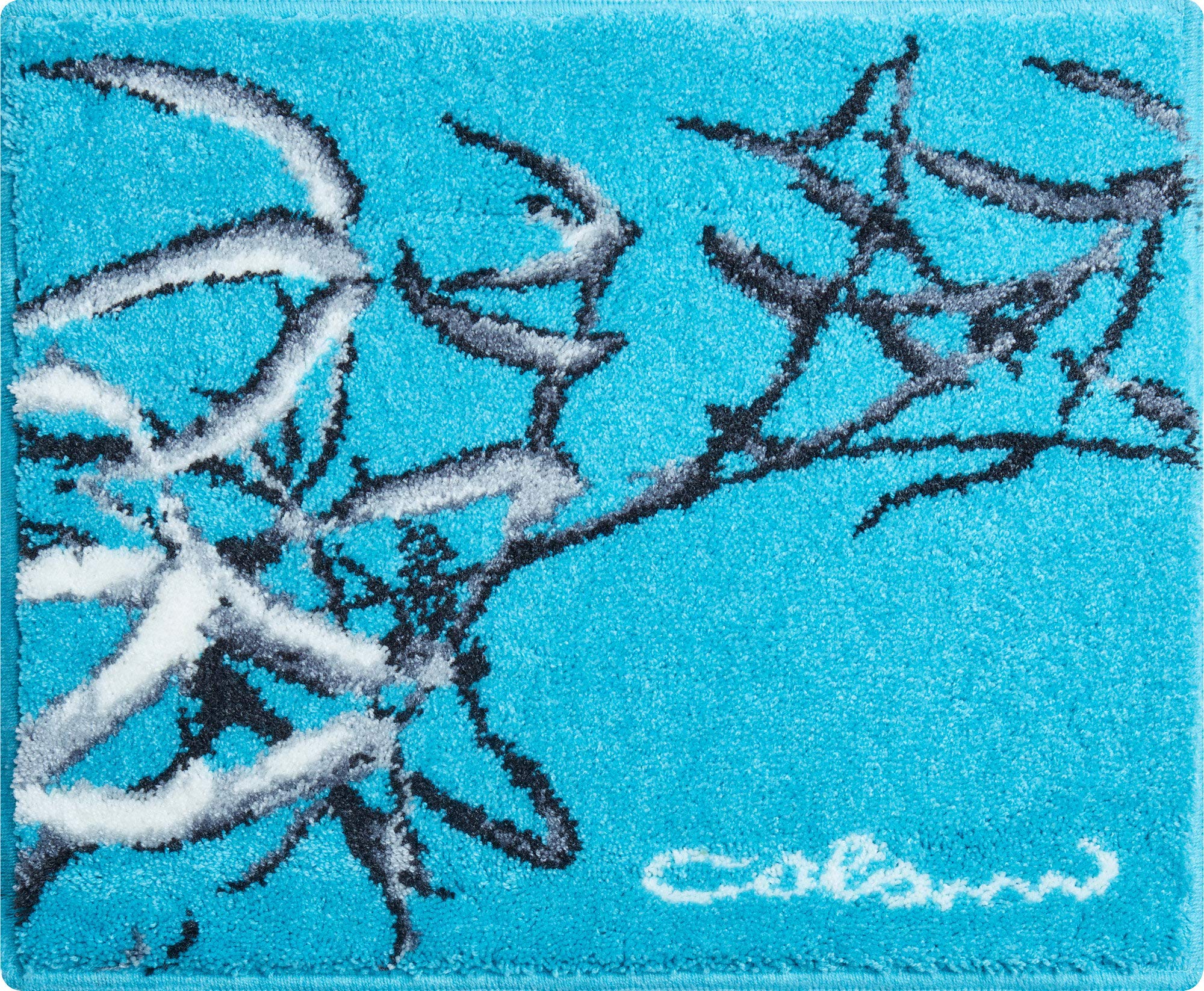 Grund Designer Bath Mat COLANI, Ultra Soft and Absorbent, Anti Slip, 5 Years Warranty, Colani 23, Small Mat 50x60 cm, Turquoise
