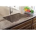 Franke HFS2522-1 Vector 25" Dual Mount Single Bowl 1-Hole 9" Deep Kitchen Sink with Fast-in Installation System, Stainless Steel