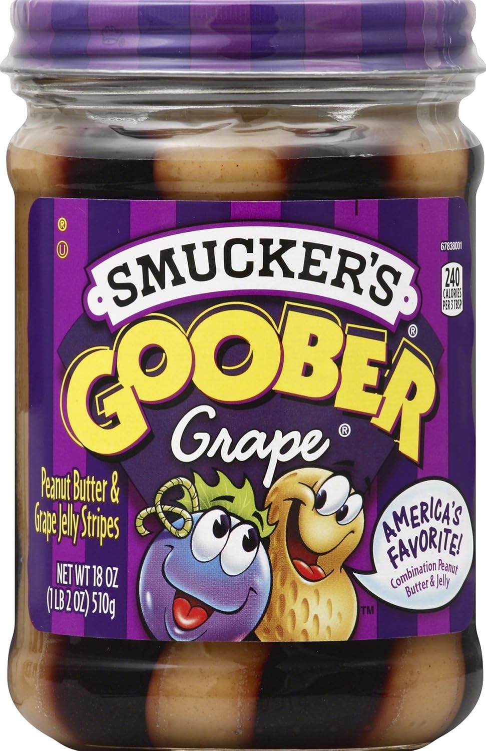 Amazon Com Smucker S Goober Grape Pb And J Stripes 18 Ounce