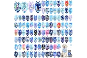 Kacctyen 100 Pcs Winter Dog Bandanas Bulk Snow Dog Adjustable Cute Washable Triangle Kerchief Scarf Bibs for Small to Medium Pet Seasonal Party Costume Accessories