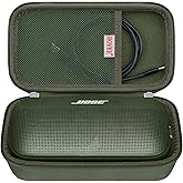 BOVKE Hard Travel Speaker Case for Bose New SoundLink Flex Speaker (2nd Gen) / Bose SoundLink Flex Bluetooth Portable Speaker, Mesh Pocket for Charger, Charging Cables, Accessories, Cypress Green