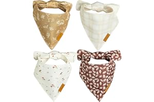 Remy+Roo Dog Bandanas - 4 Pack Marigold Set | Premium Durable Adjustable Polyester Fabric | Patented Shape Girl Dog Bandana| Pack of Bandanas for Dogs (Large)