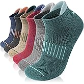 Lapulas Merino Wool Ankle Hiking Running Socks for Men Women Breathable Compression Thick Athletic No Show Socks 6 Pairs