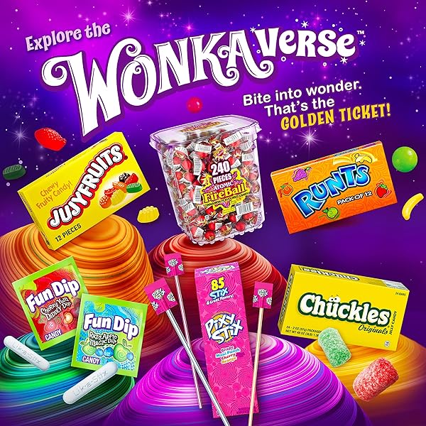 WONKA RUNTS HARD, CHEWY & FRUITY CANDY, RECLOSEABLE BAG 12.0 OZ