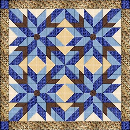 Amazon Com Quilt Kit Classic Barn Stars Blues And Browns