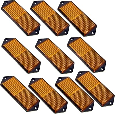AB Tools Amber Large Rectangular Side Reflector 126mm x 51mm x 7mm 10 Pack TR067