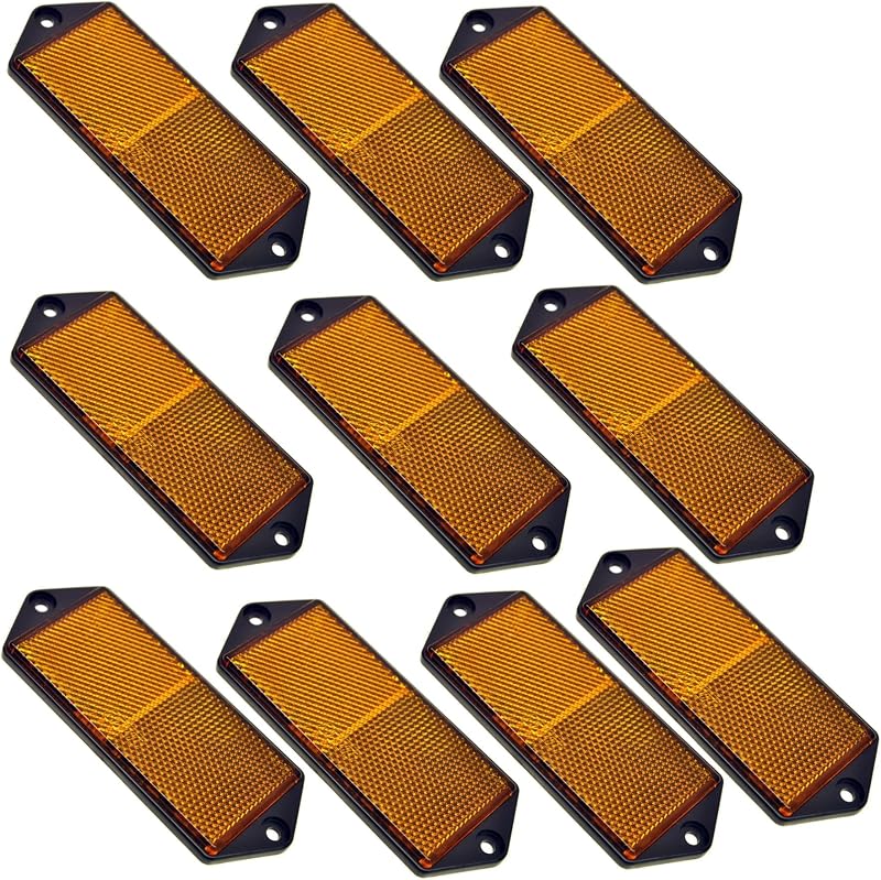 AB Tools Amber Large Rectangular Side Reflector 126mm x 51mm x 7mm 10 Pack TR067