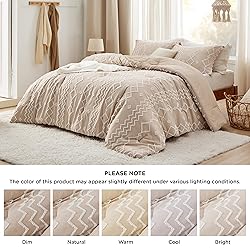 Bedsure Boho Tufted Comforter Set Full - Warm Sand