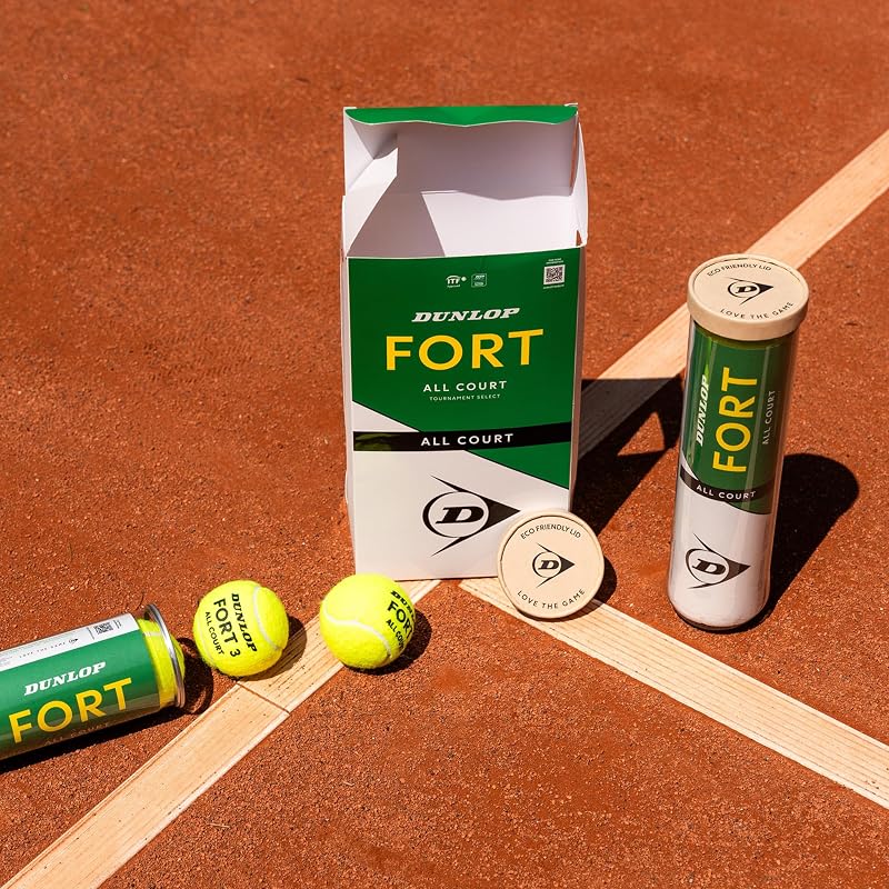 Dunlop Tennisbälle Fort All Court TS, 8 Bälle (2 x 4), Gelb