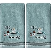 SKL Home by Saturday Knight Ltd. Life Is Beautiful 2 Pc Hand Towel Set, Aqua