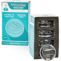 Fermentology Saur Stone Glass Weights – Pickling and Fermenting Weights - Set of 4 - Regular Mouth Mason Jar Fermentation