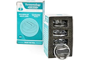 Fermentology Saur Stone Glass Weights – Pickling and Fermenting Weights - Set of 4 - Regular Mouth Mason Jar Fermentation