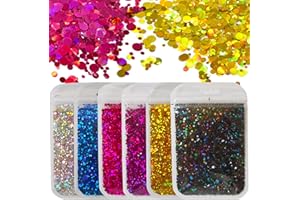50g Holographic Round Chunky Glitter Sequins Holo Laser Gold Black Mixed Spot Confetti Flakes Crafts Paints Resin Arts Access