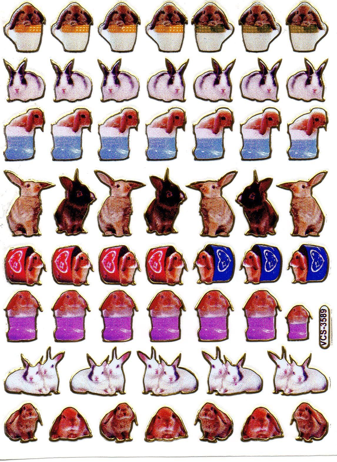 Rabbit Animal sticker sticker decal Metallic Glitter 1 sheet Dimensions: 13.5 cm x 10 cm